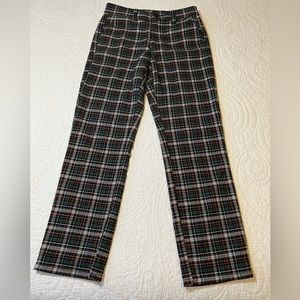 American eagle outfitters stretch teal plaid trousers. Size 2R.